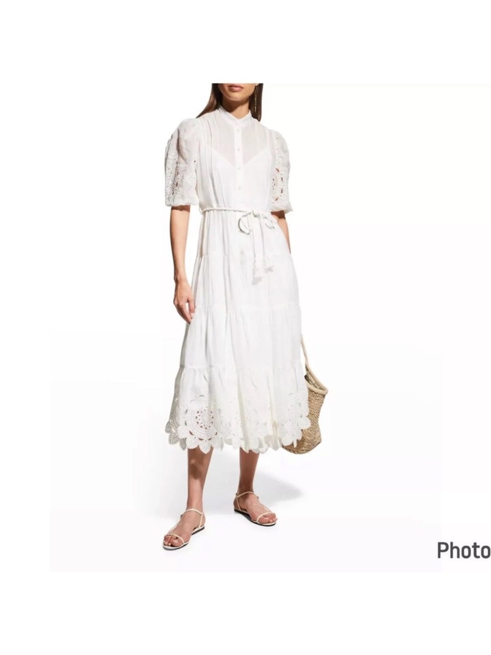 Zimmermann Teddy Scallop Frill Midi Dress size 10